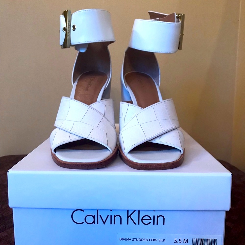 For sale! CK white/bone white leather shoes